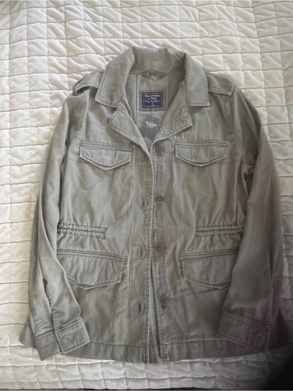 Abercrombie & Fitch Men's Field Jacket in Light Gray